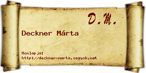 Deckner Márta névjegykártya